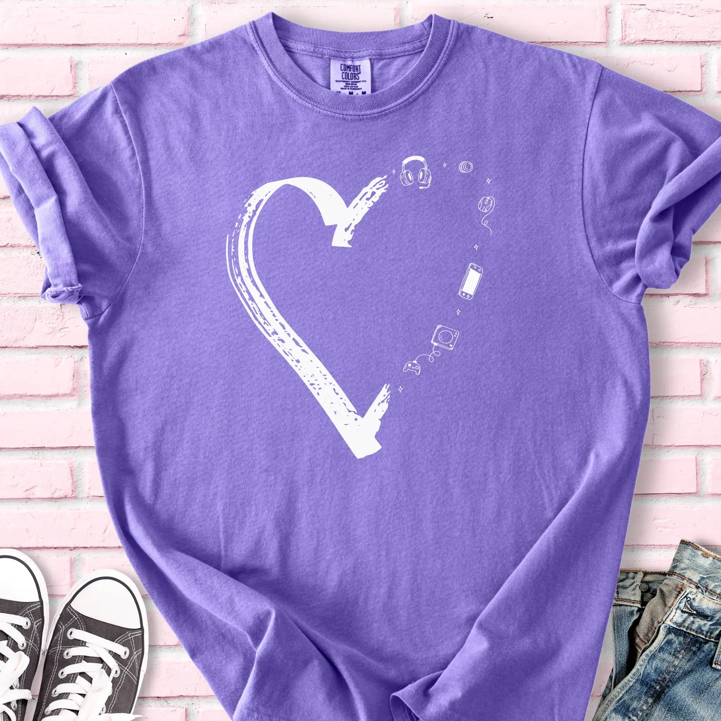 Gaming Semi Heart T-shirt